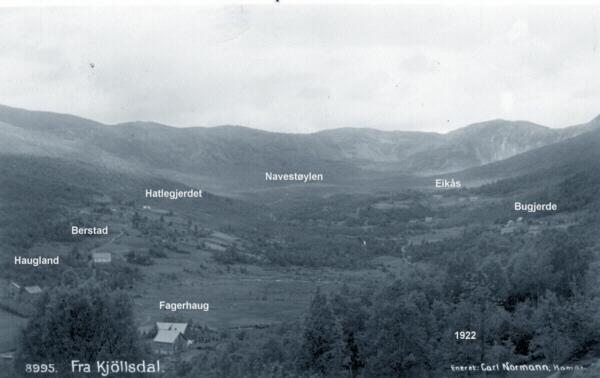 mo046.jpg - Kjlsdalen rundt 1950 - Viser grdene i vre Kjlsdalen.