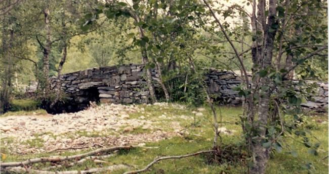 s3Sindrebro2.jpg - Den andre av gamle 2 broer p Sindre - The second of two old bridges at Sindre, Nordfjord.Foto: T.Kvien 1981